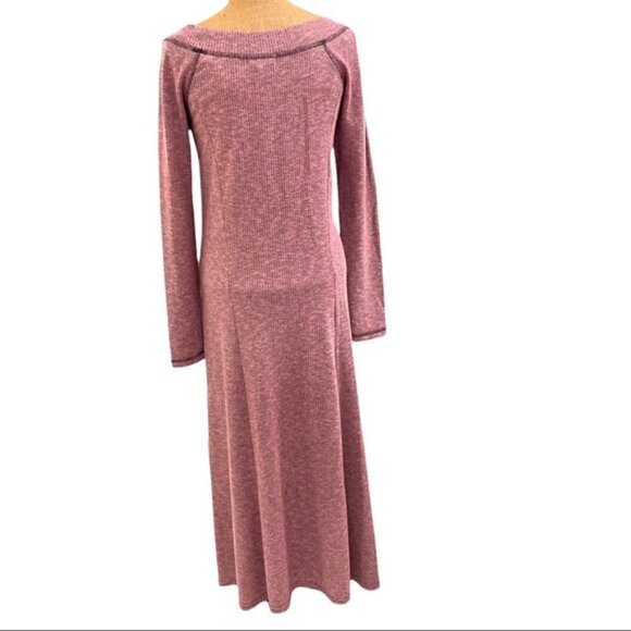Anthropologie Puella boatneck rose & Heathered gray maxi dress princess cut, Med - Picture 5 of 13